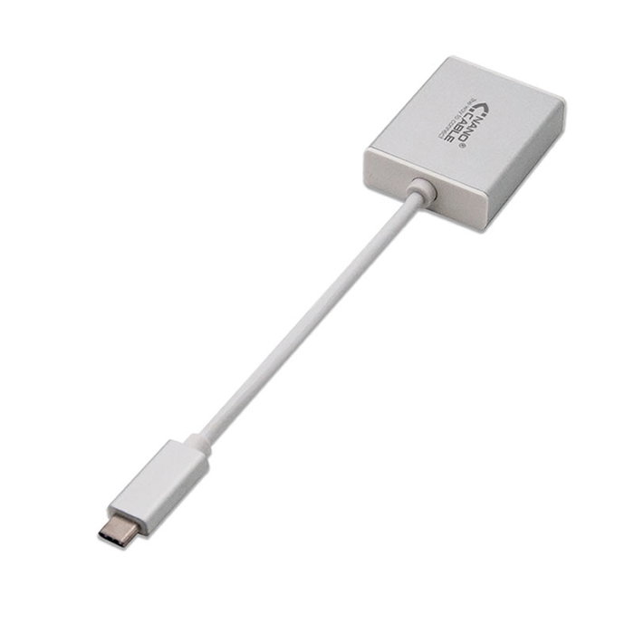 Nanocable Conversor USB-C a VGA Aluminio 10 cm Gris/Plata Nanocable Conversor USB-C a VGA Aluminio 10 cm Gris/Plata